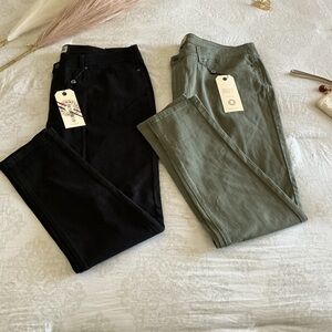 Black & Olive Slim Pants Duo $24 each